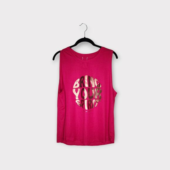 NEW Spiritual Gangster x Peloton Pink Bring Your Spirit Muscle Tank Women’s XL - Picture 2 of 7